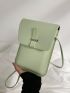 Mini Square Bag Green Flap PU