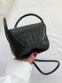 Mini Square Bag Crocodile Print Flap