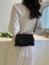 Small Square Bag Elegant Crocodile Embossed Flap PU