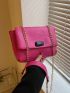 Mini Square Bag Chain Flap PU Pink