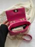 Mini Square Bag Chain Flap PU Pink