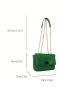 Mini Square Bag Chain Flap PU Green