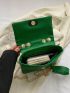 Mini Square Bag Chain Flap PU Green