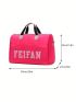 Letter Graphic Double Handle Travel Bag Large Capacity