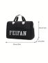 Letter Graphic Double Handle Travel Bag Large Capacity