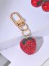 Rhinestone Decor Strawberry Design Bag Charm