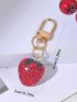 Rhinestone Decor Strawberry Design Bag Charm