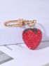 Rhinestone Decor Strawberry Design Bag Charm