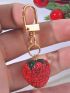 Rhinestone Decor Strawberry Design Bag Charm