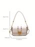 Crocodile Embossed Flap Square Bag Fashion White