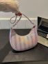 Colorblock Chevron Detail Hobo Bag Fashion