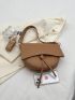 Knot Detail Flap Saddle Bag Fashion Khaki