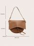 Knot Detail Flap Saddle Bag Fashion Khaki