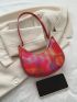 Colorblock Chevron Detail Hobo Bag Fashion Red