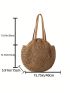 Large Straw Bag Minimalist Circle Bag For Vacation