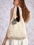 MOD Minimalist Shopper Bag Small With Bag Charm Ruched Detail