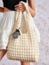 MOD Minimalist Shopper Bag Small With Bag Charm Ruched Detail