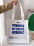 Small Shopper Bag Letter Graphic Preppy