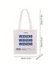 Small Shopper Bag Letter Graphic Preppy