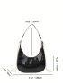 Crocodile Embossed Hobo Bag Mini Black