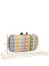 Mini Straw Bag Colorblock For Vacation