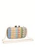 Mini Straw Bag Colorblock For Vacation