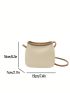 Litchi Embossed Bucket Bag With Inner Pouch Contrast Binding