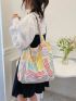 Colorblock Shopper Bag Striped Pattern