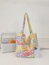 Colorblock Shopper Bag Striped Pattern