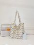 Large Shopper Bag Floral Graphic