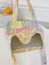 Colorblock Shopper Bag Striped Pattern