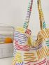 Colorblock Shopper Bag Striped Pattern