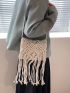 Mini Flap Crochet Bag Fringe Decor