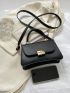 Small Novelty Bag Black Metal Decor Flap For Daily