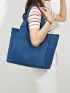 Medium Shopper Bag Double Handle Solid Color