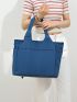 Medium Shopper Bag Double Handle Solid Color