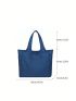 Medium Shopper Bag Double Handle Solid Color