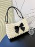 Medium Ruched Bag Bow Decor