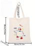 Small Shopper Bag Letter & Cartoon Graphic