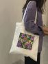 Small Shopper Bag Floral Graphic Preppy