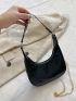 PU Hobo Bag Crocodile Print Chain