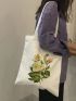 Flower Graphic Shopper Bag Small Preppy