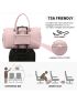 Travel Duffle Bag, Weekender Bag for Women with Toiletry Bag, Carry on Overnight Bag with Shoe Compartment, Gym Duffel Bag with Wet Pocket, Mommy Hospital Bags for Labor and Delivery, Pink