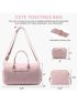 Travel Duffle Bag, Weekender Bag for Women with Toiletry Bag, Carry on Overnight Bag with Shoe Compartment, Gym Duffel Bag with Wet Pocket, Mommy Hospital Bags for Labor and Delivery, Pink