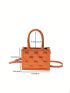 Mini Square Bag Embossed Double Handle Funky