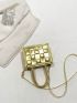 Mini Square Bag Embossed Detail Metallic Funky