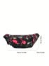 Flower Graphic Fanny Pack Zipper Large Capacity