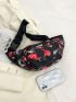 Flower Graphic Fanny Pack Zipper Large Capacity