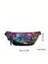 Flower Graphic Fanny Pack Zipper Large Capacity