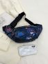 Flower Graphic Fanny Pack Zipper Large Capacity